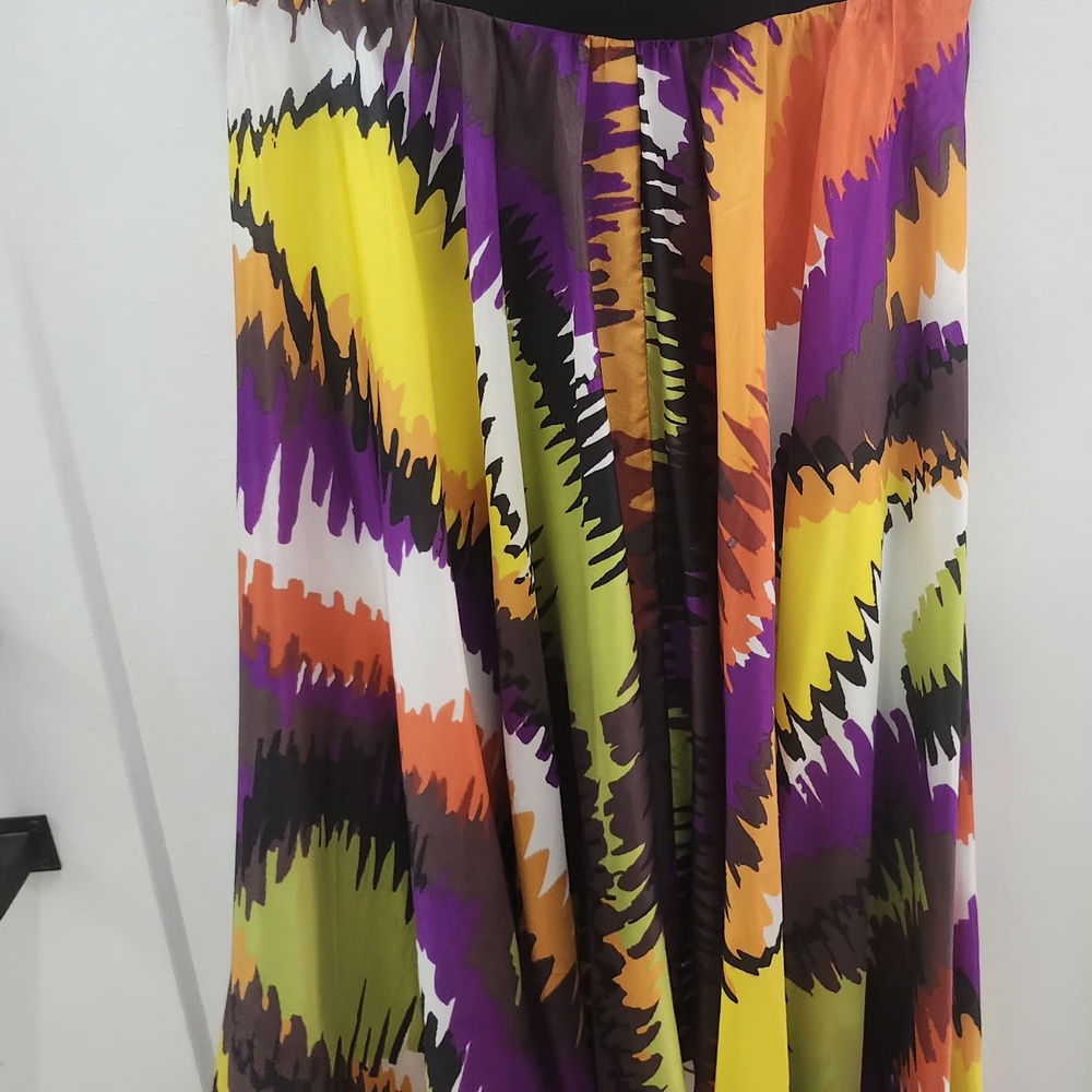 Trina Turk A-Line Strapless Maxi Dress in Yellow and Purple